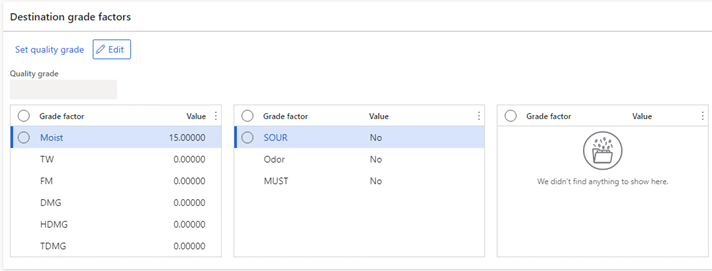 Destination grade factors with values