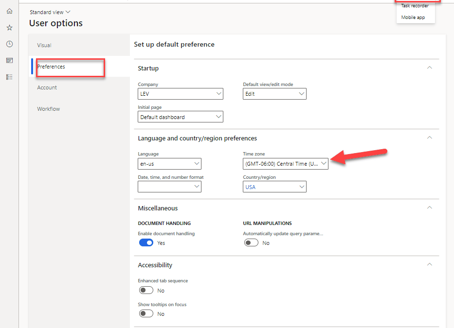 How to Set Up Your Time Zone in Levridge
