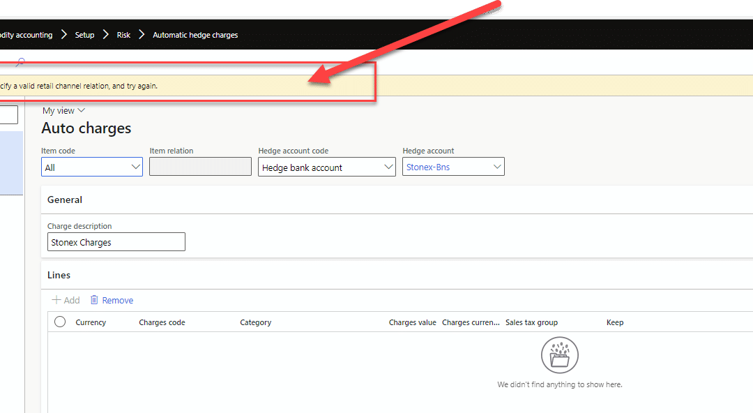 Quick Tip: How to Resolve “Illegal Specification of Retail Channel Relation. Specify a Valid Retail Channel Relation, and Try Again.” Warning Message in Levridge