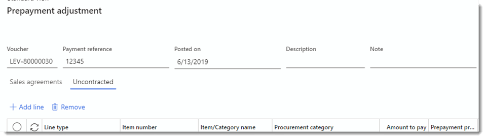 Note is on the right-hand side of the payment adjustment dialog