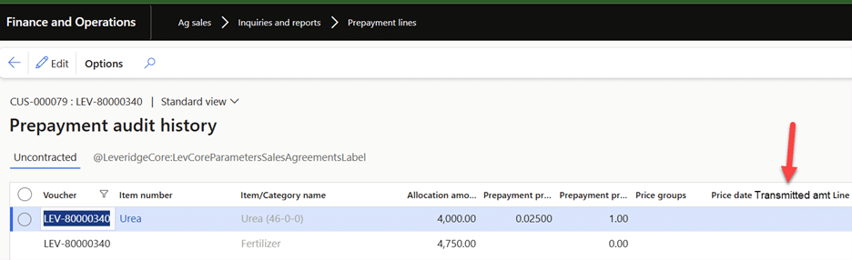 Prepayment audit history image