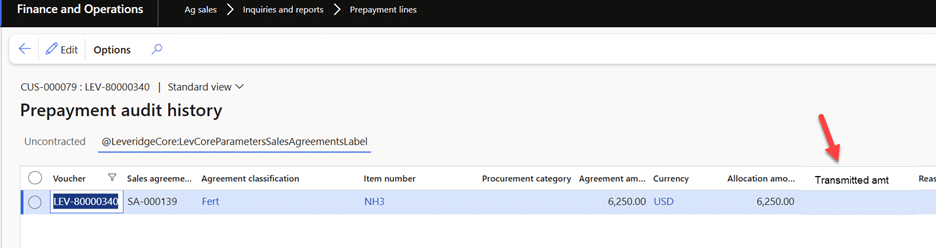 Prepayment audit history image